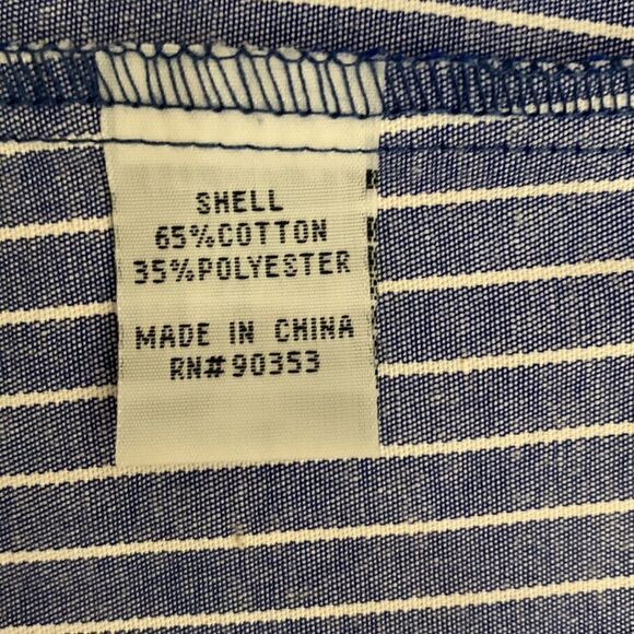 J Glee Petite Large Zippered Front Collar Short Sleeve 2 Pockets Slimming Stripe - Picture 10 of 12